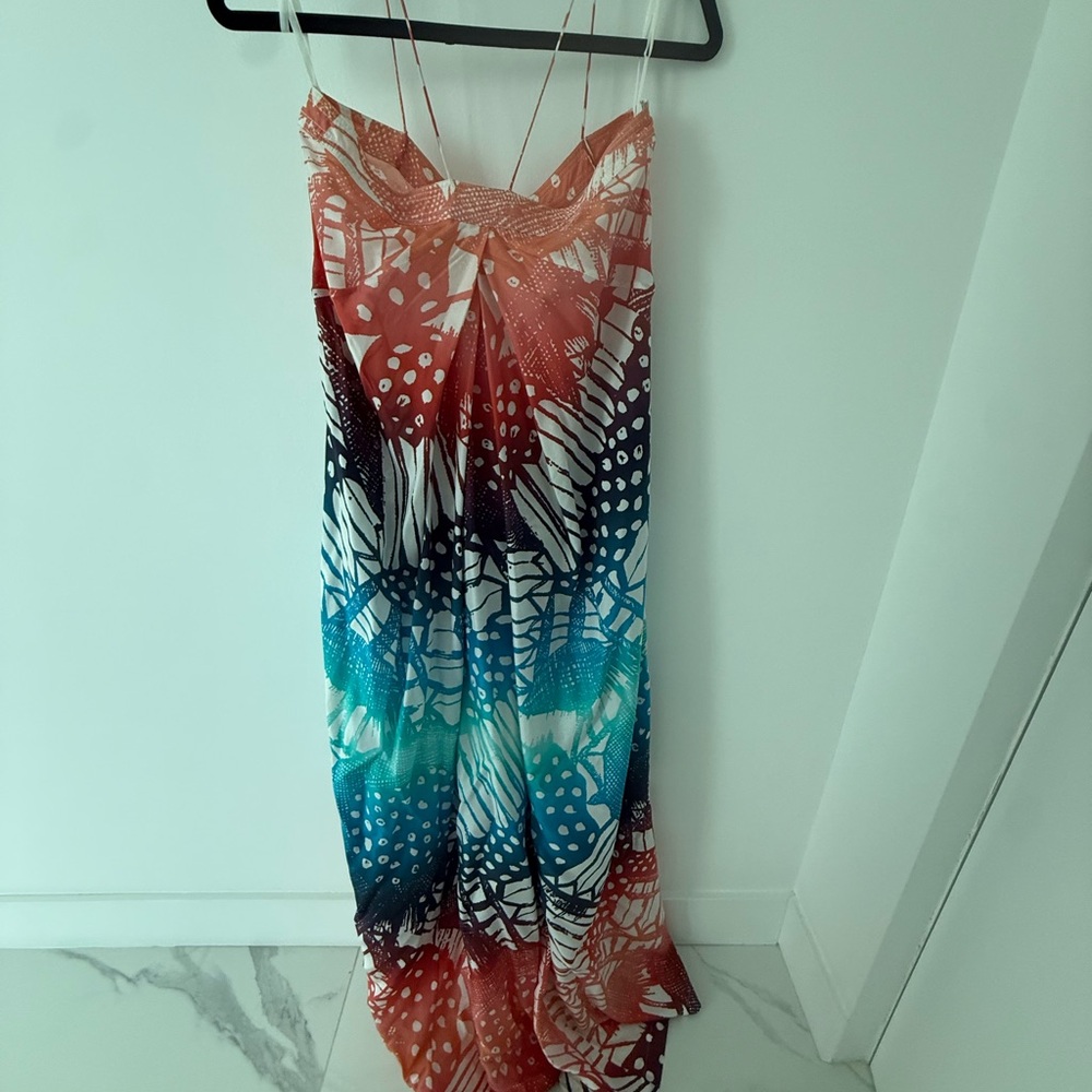 Diane von Furstenberg Coral and White Printed Sundress